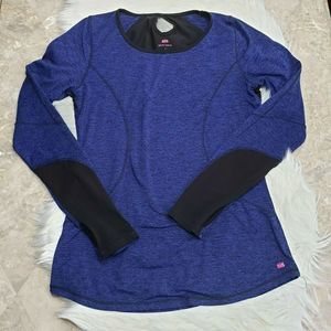 Pink Lotus Womens L Blue Black Activewear Long Slv